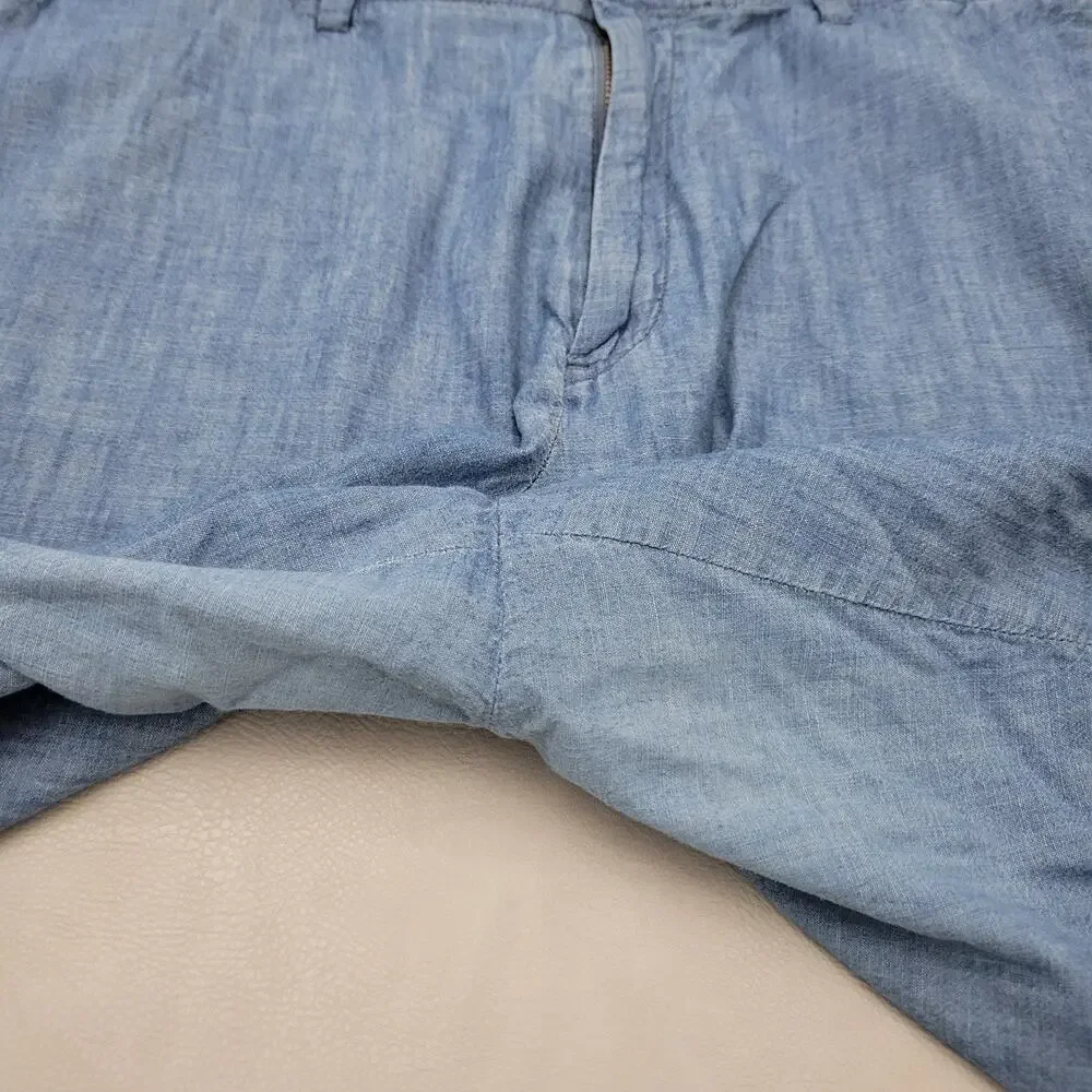 Polo Ralph Lauren Mens 34 Blue Chambray Straight Fit Shorts Nautical Preppy